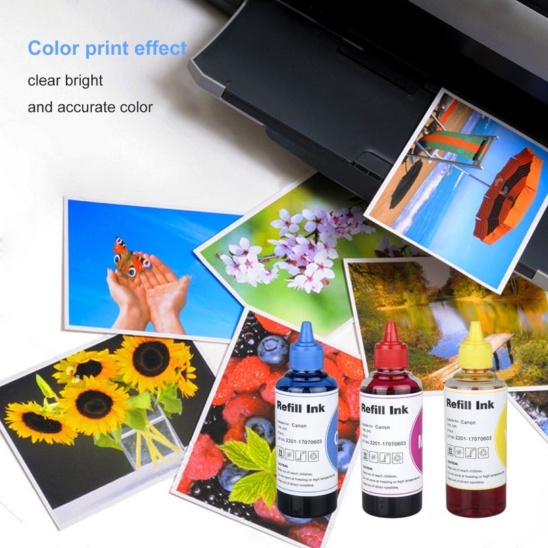 TBTeek Printer Refill Ink Dye Bottles Kit for PGI-250 CLI-251XL PGI 270XL CLI-271 Cartridges or CISS, for PIXMA MX922, MG5720, TS6020, TS6120, TS5020, MG6820, IX6820, MG5620 - Image 3
